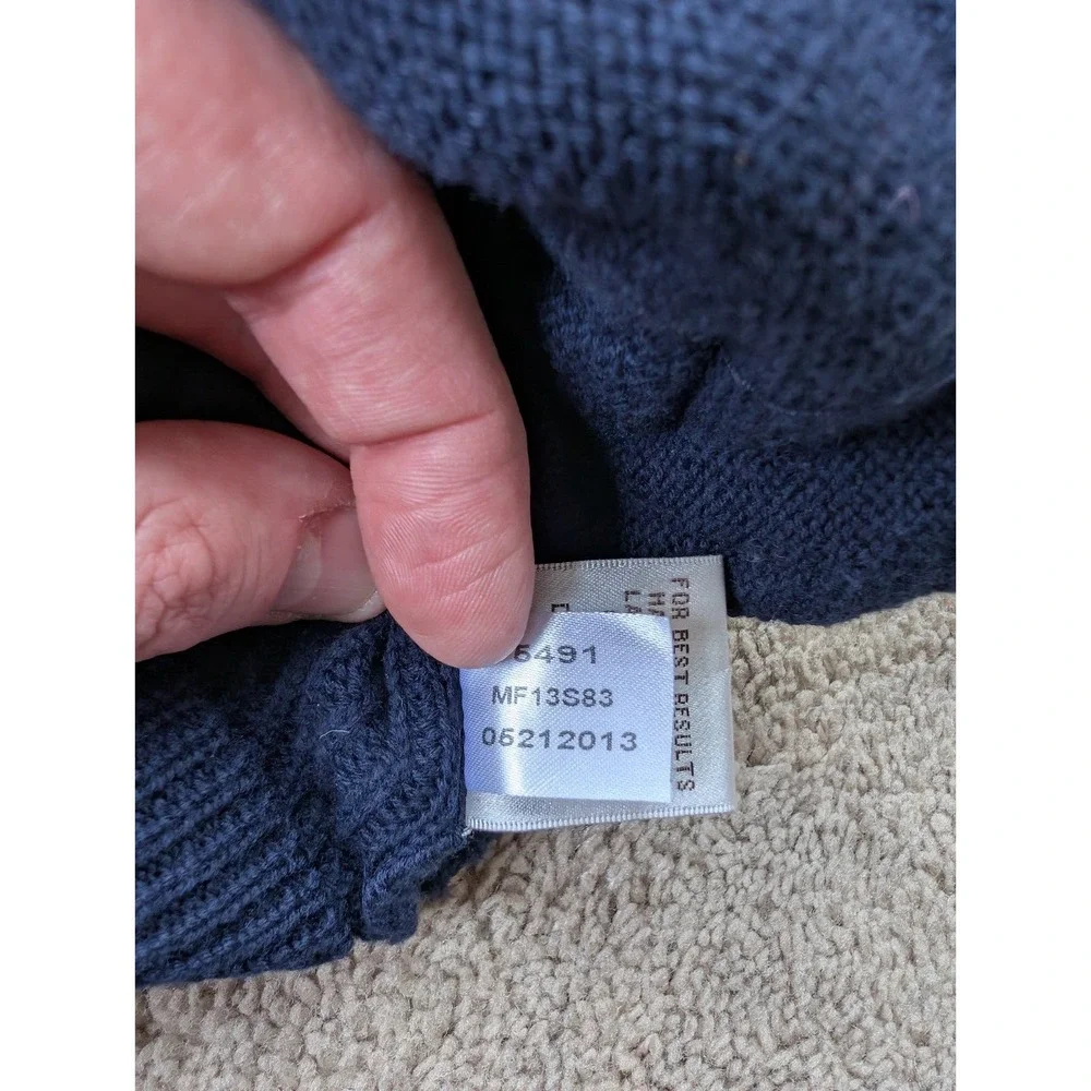 Peter Millar Button Down Wool Sweater Mens Large‎ Navy Elbow Patches Blue Knit